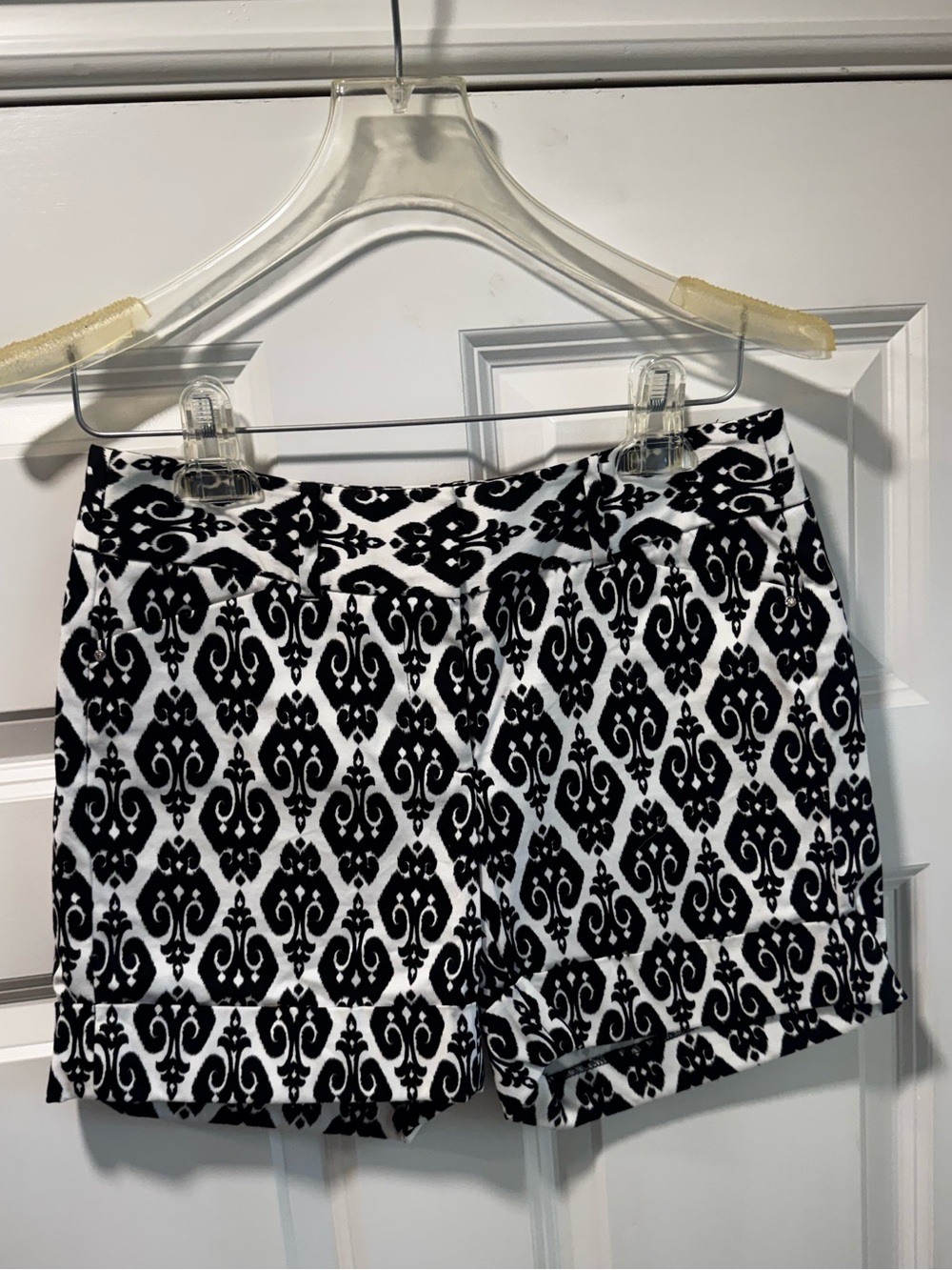 White House Black Market Black and White Patterned Women's Shorts
